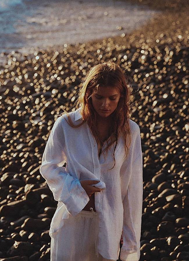 Imagen - Camisa de lino oversize clásica en blanco