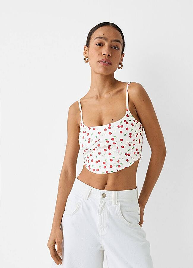 Imagen - Top corsetero con estampado de cerezas