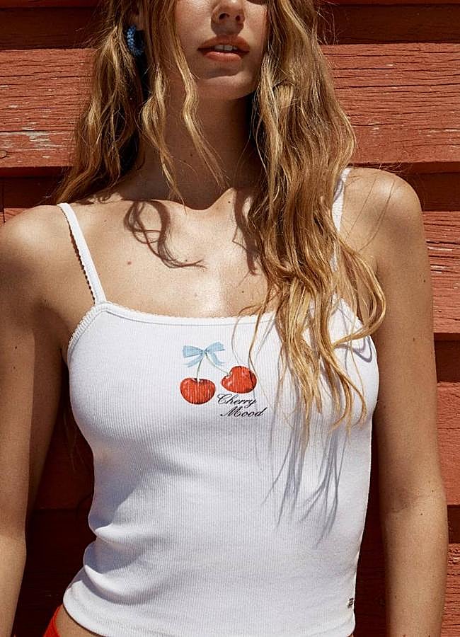 Imagen - Top sencillo con estampado de cerezas