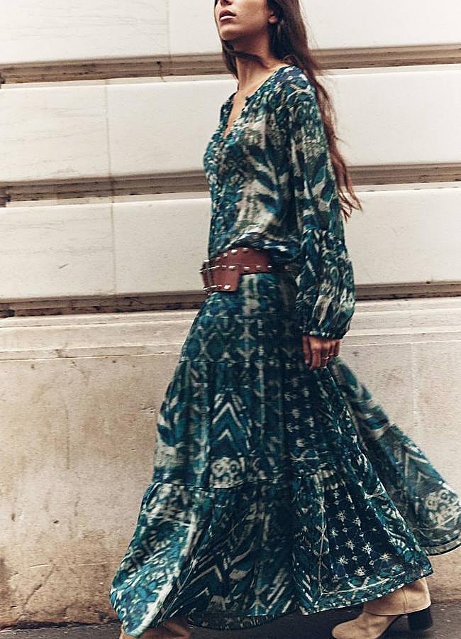 Imagen - Falda larga boho con hilo metalizado