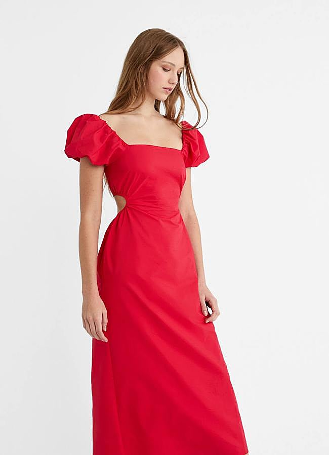 Imagen - Vestido midi romántico en color rojo