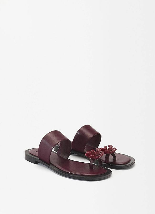 Imagen - Sandalias planas con detalle de flor 3D