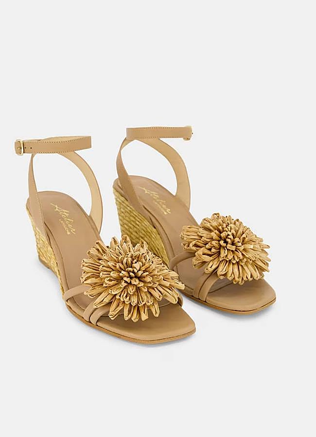 Imagen - Cuñas de yute con flor 3D