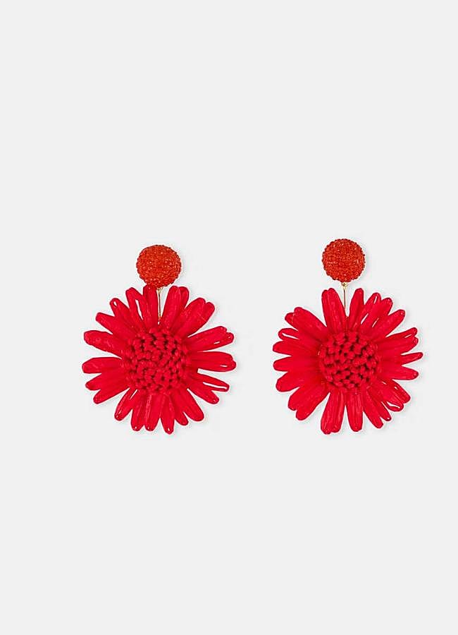 Imagen - Pendientes de color rojo en forma de margaritas
