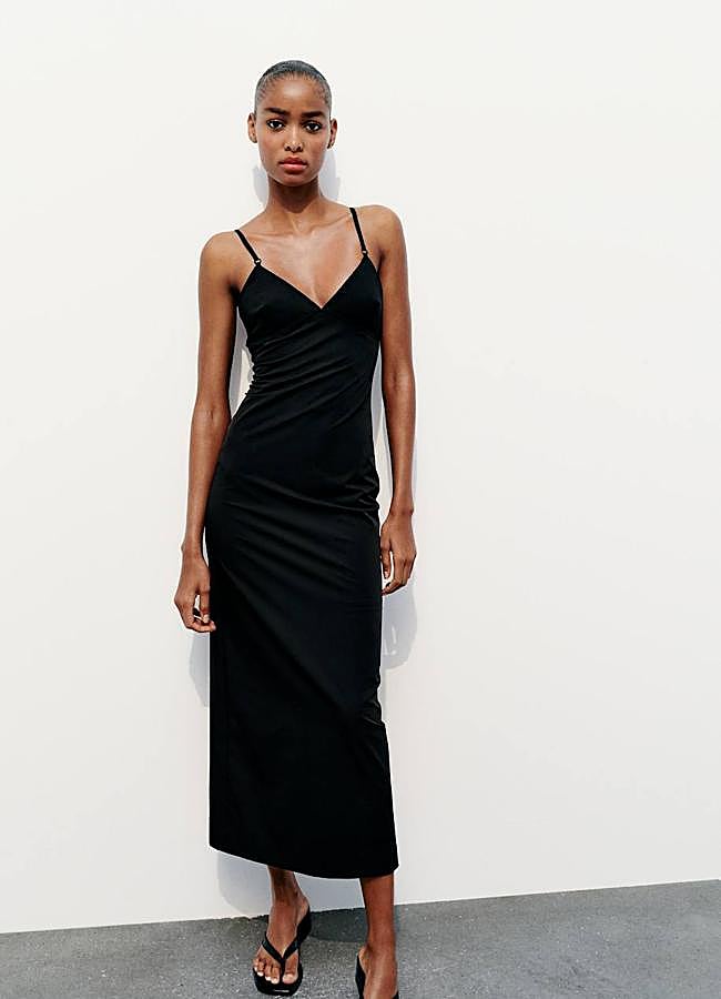 Imagen - Vestido midi entallado color negro