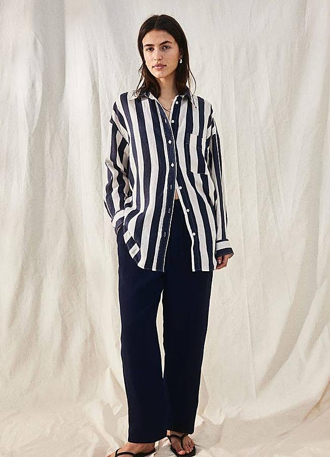 Imagen - Pantalón de lino recto con perneras anchas