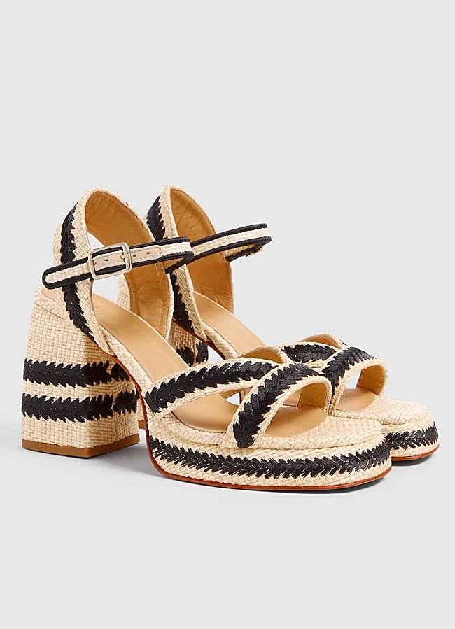 Imagen - Sandalias de rafia bordadas con plataforma