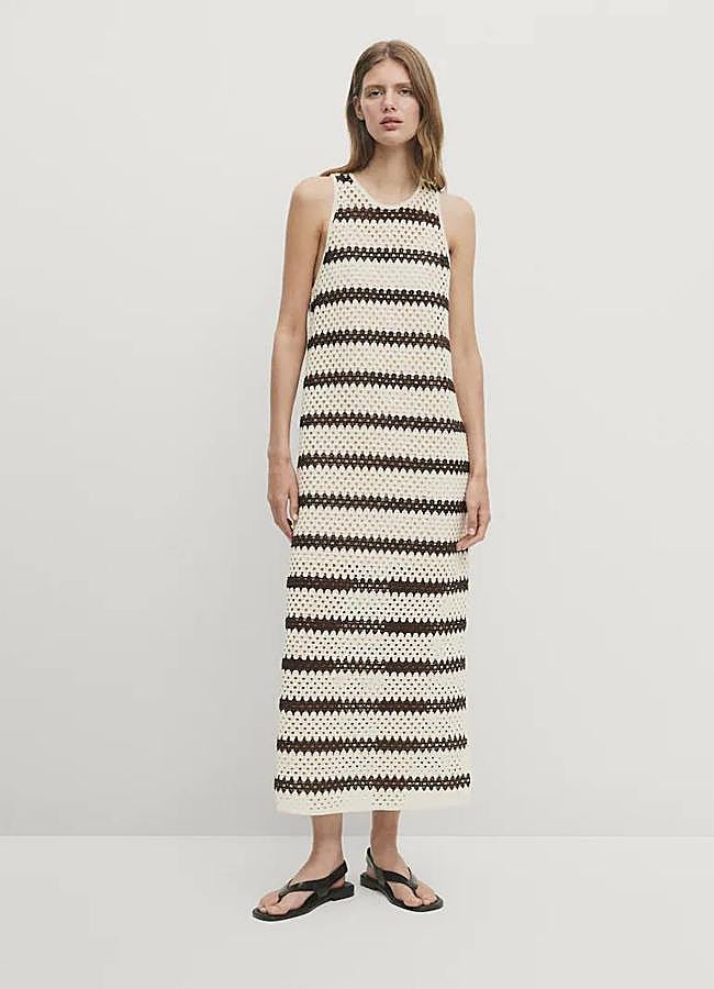 Imagen - Vestido de punto con estampado a rayas en crochet