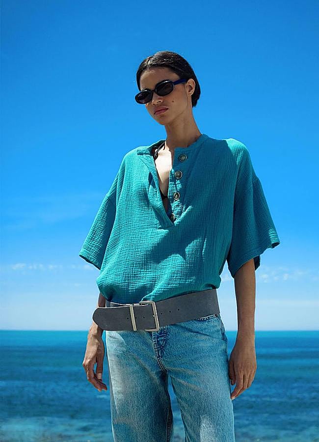 Imagen - Blusa oversize de manga corta