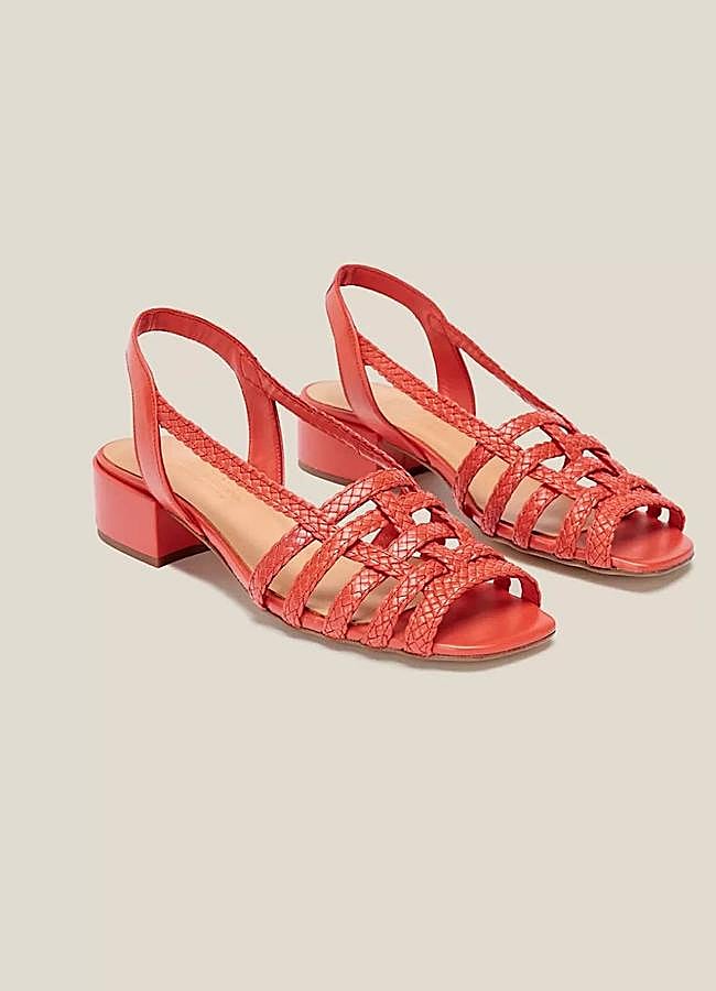 Imagen - Sandalias trenzadas con tacón bajo en rojo