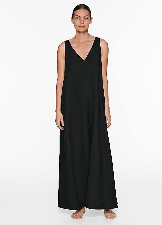 Imagen - Vestido de lino largo en color negro