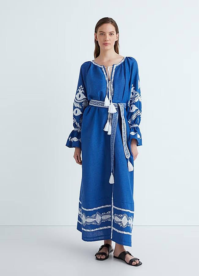 Imagen - Caftán de lino bordado