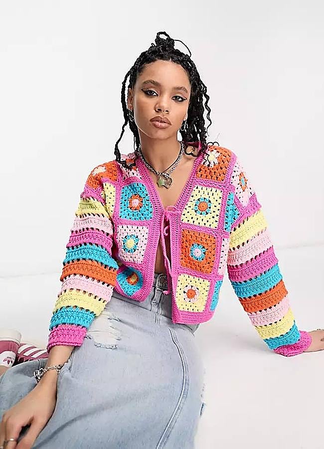 Imagen - Cárdigan de crochet multicolor