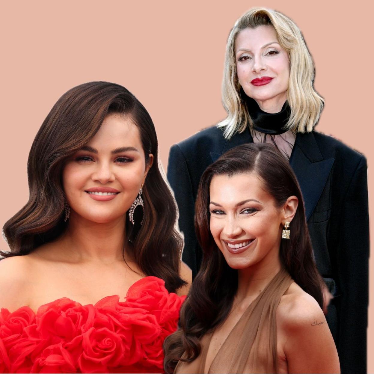 Selena Gomez, Najwa Nimri y Bella Hadid con el mismo peinado.