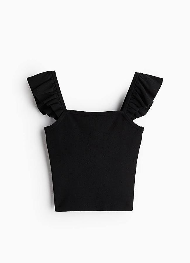 Imagen - Top negro con tirantes de volantes de H&M