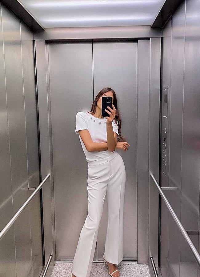Imagen - Pantalones blancos acampanados