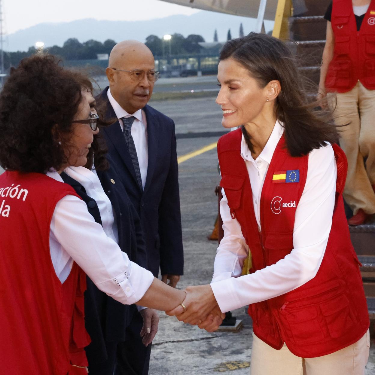 La reina Letizia en su llegada a Guatemala.