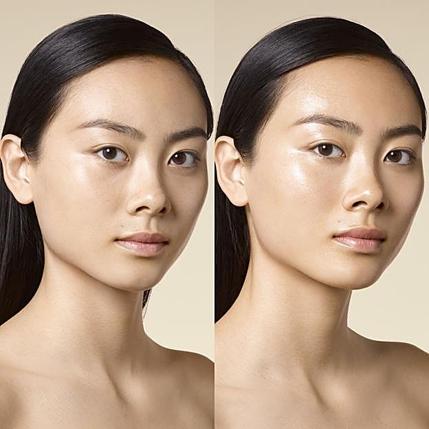 El ante sy el después tras usar la bruma de Givenchy.