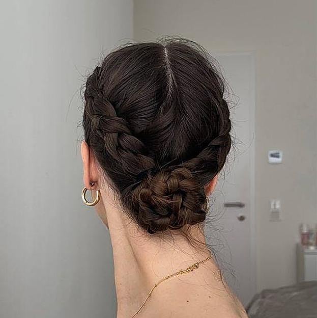 Moño con trenzas holandesas