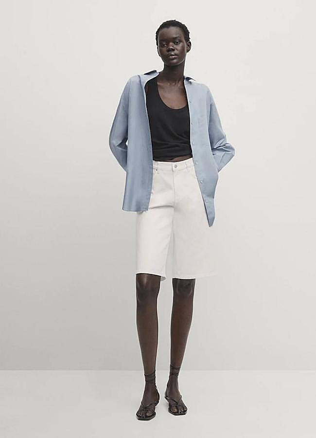 Imagen - Bermudas vaqueras color blanco