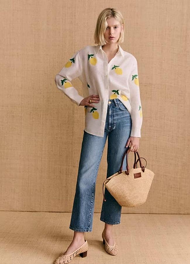 Imagen - Camisa blanca con estampado de limones