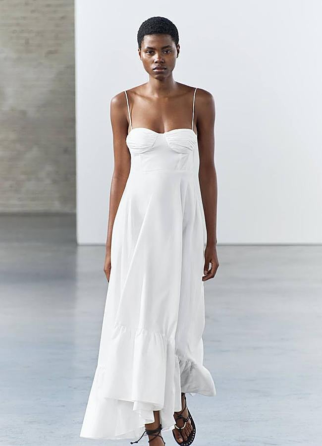 Imagen - Vestido blanco largo con volante