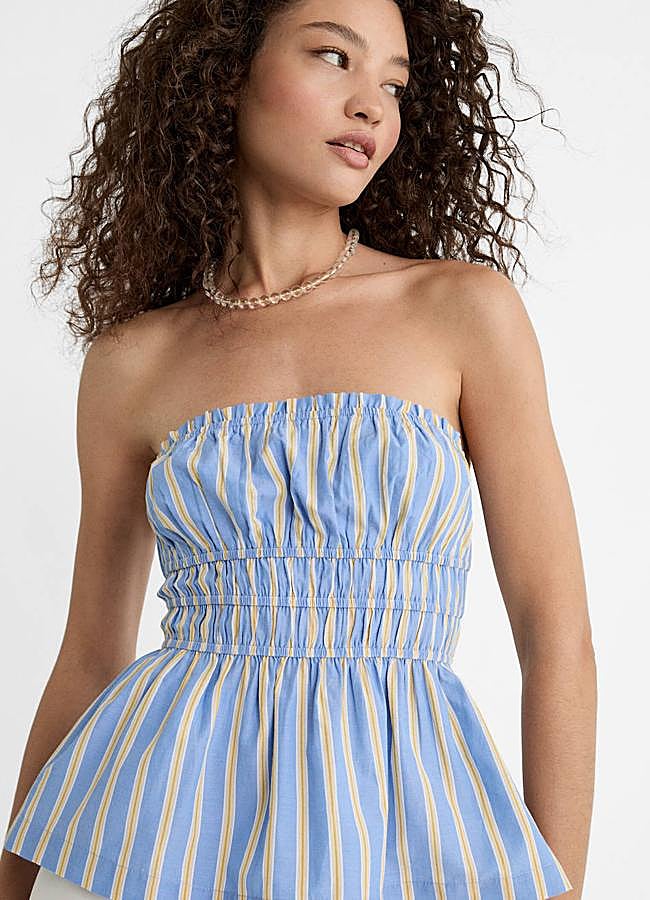 Imagen - Top palabra de honor con rayas verticales