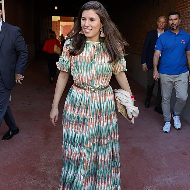 Teresa Urqujo con un vestido boho-chic. 