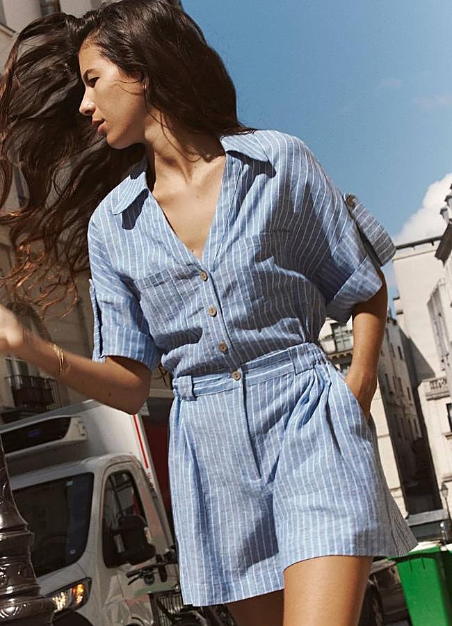 Imagen - Mono corto a rayas estilo camisero