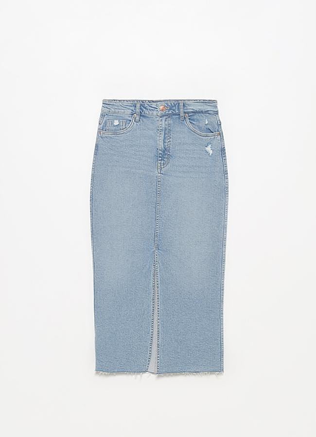 Imagen - Falda midi en denim de Lefties.