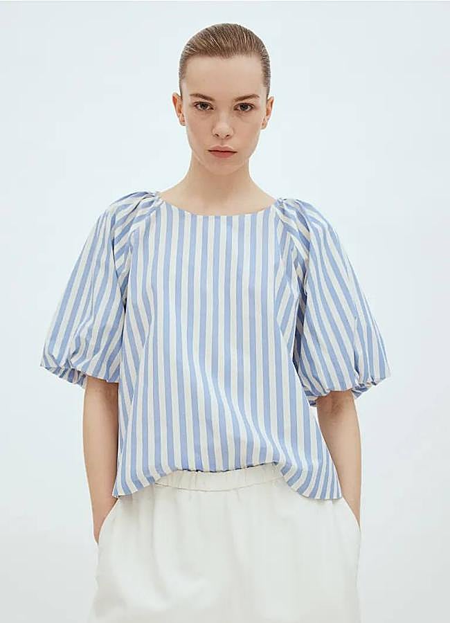 Imagen - Camisa de rayas con mangas globo