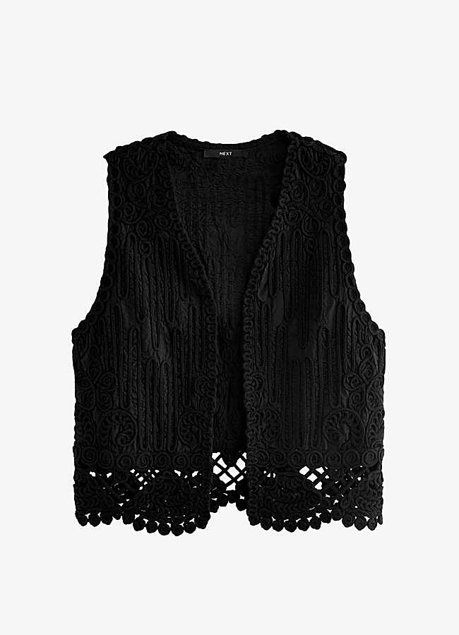 Imagen - Chaleco de crochet negro de Next (a la venta en Zalando), 55 euros.