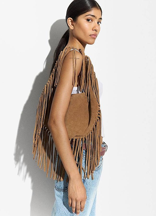 Imagen - Bolso en piel de ante con flecos