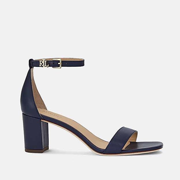 Sandalias Logan de mujer en piel con tacón bloque de Lauren Ralph Lauren