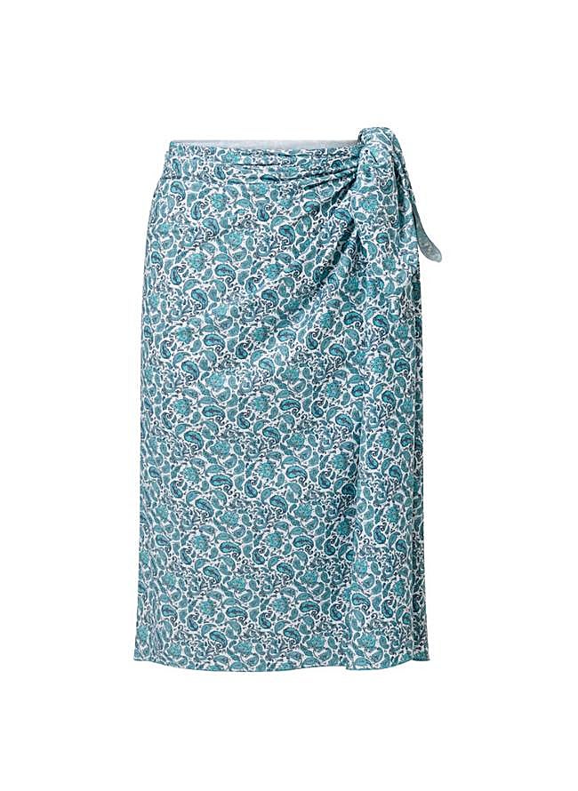 Imagen - Pareo Illetes con estampado paisley en turquesa. Precio: 80 euros.