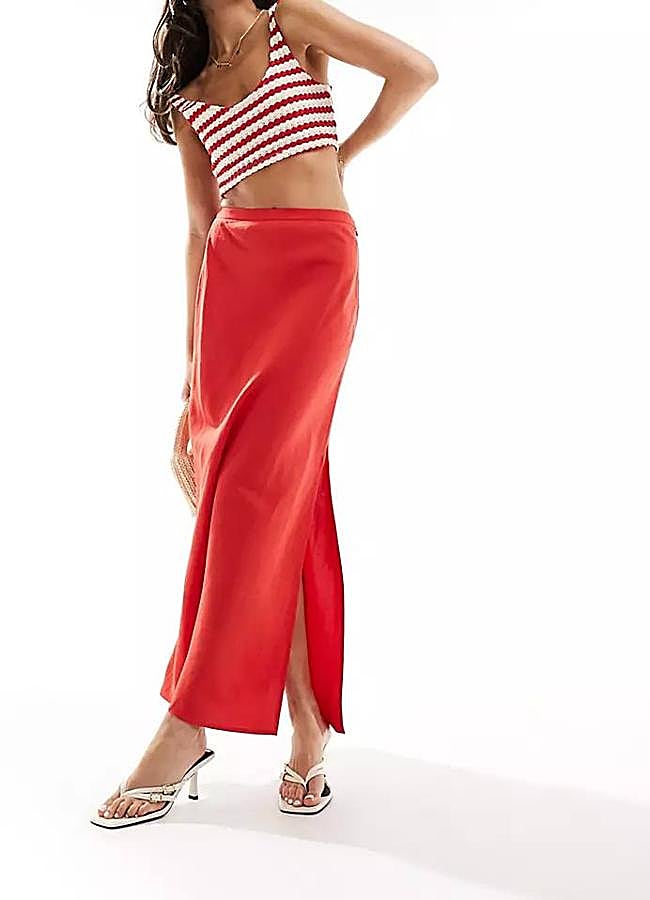 Imagen - Falda roja de lino