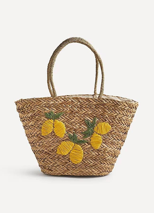 Imagen - Bolso de rafia tipo capazo bordado