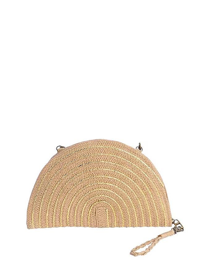 Imagen - Bolso cartera de rafia con detalles dorados