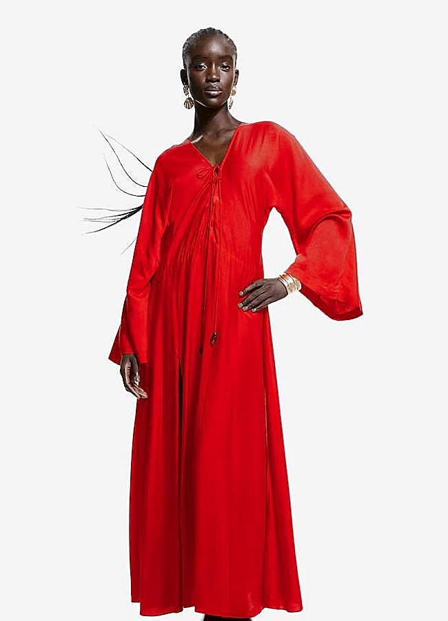 Imagen - Caftán largo color rojo