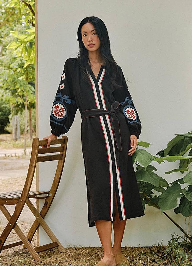 Imagen - Vestido boho chic estilo caftán con cinturón