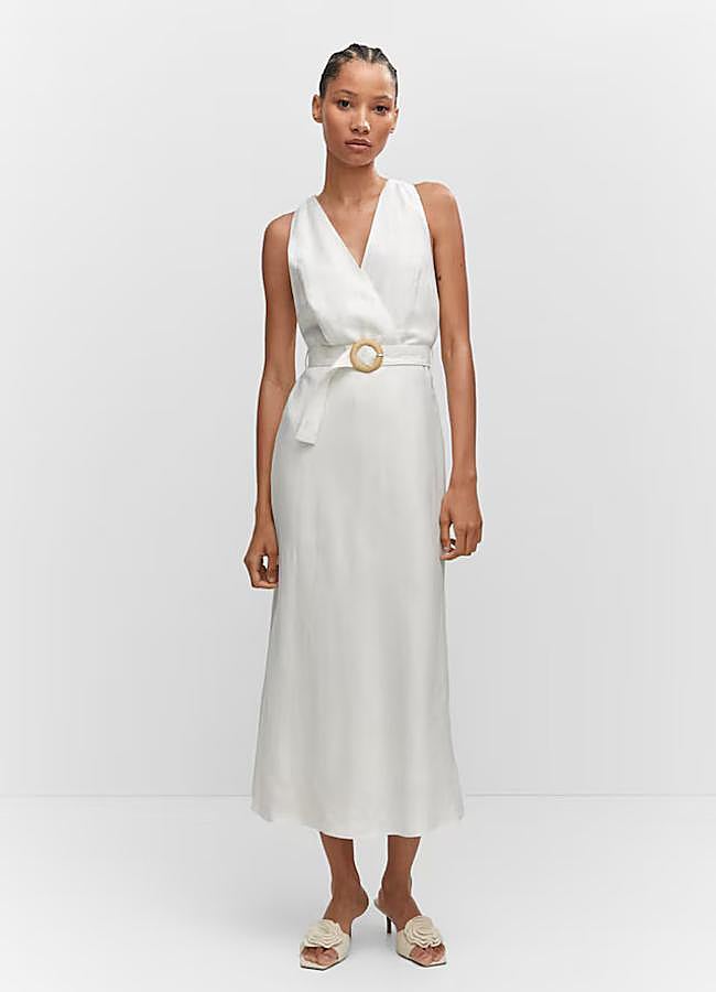 Imagen - Vestido blanco midi de Mango Outlet.