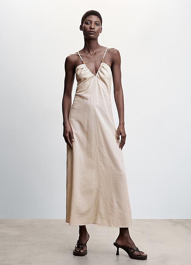Imagen - Vestido midi en crudo de Mango Outlet.