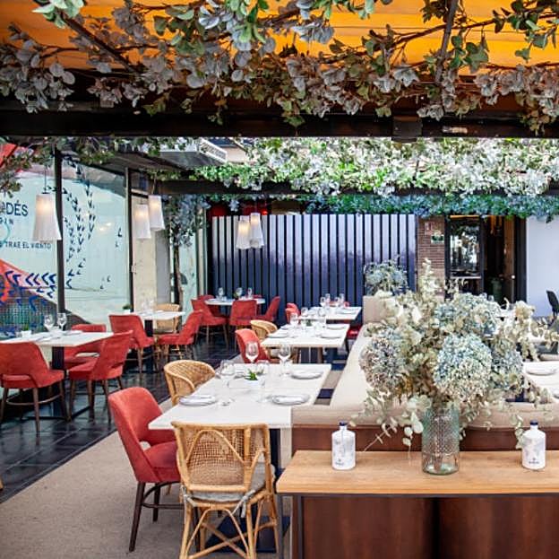 Detalle de la terraza de 11 Nudos, situada en la última planta del Mercado de San Antón.