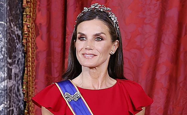Doña Letizia durante la cena de gala por la visita del presidente de Colombia en 2023. 