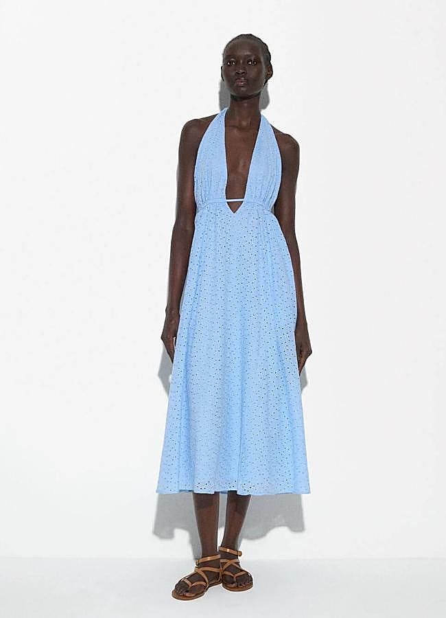 Imagen - Vestido halter con bordado inglés