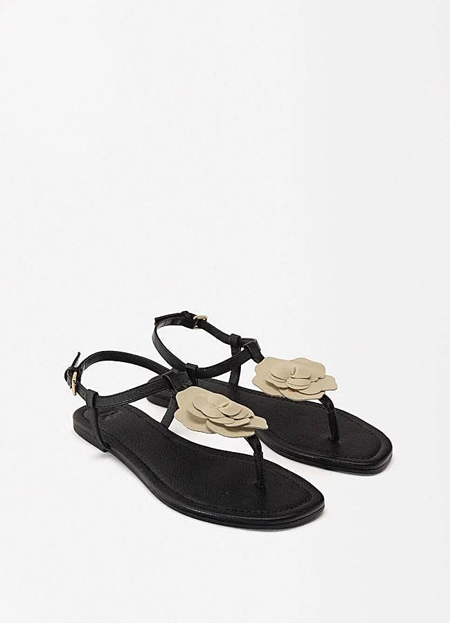 Imagen - Sandalias planas con flor 3D