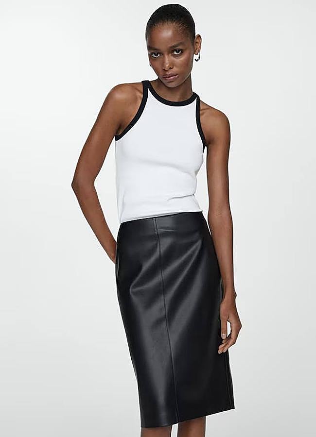 Imagen - Falda midi efecto piel