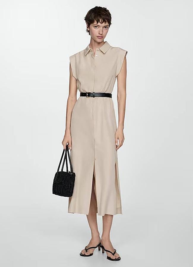 Imagen - Vestido camisero fluido con cinturón