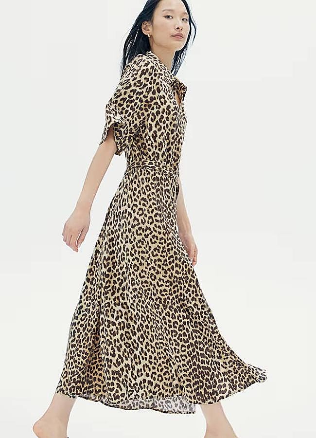 Imagen - Vestido camisero con estampado de leopardo midi