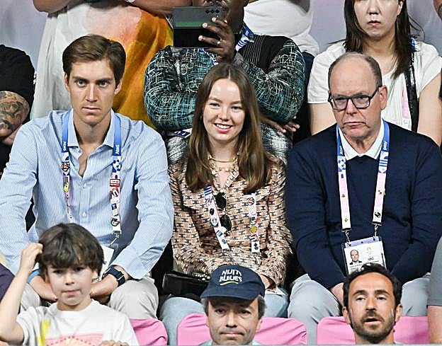 Ben Sylvester Strautmann,, Alexandra de Hannover y Alberto de Mónaco.